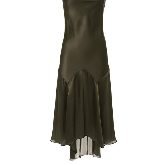 Fleur du mal teardrop slip dress color dark army - Picture 11 of 13